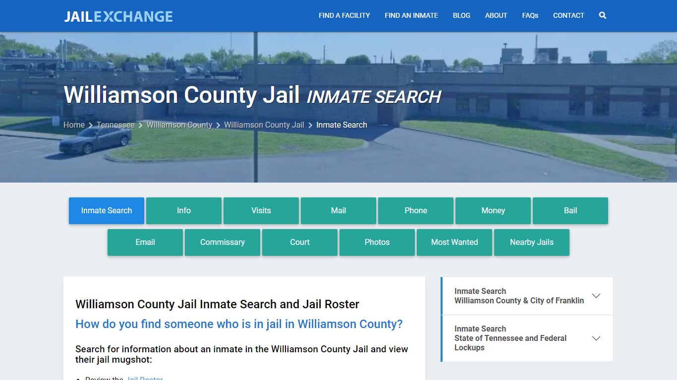 Inmate Search: Roster & Mugshots - Williamson County Jail, TN